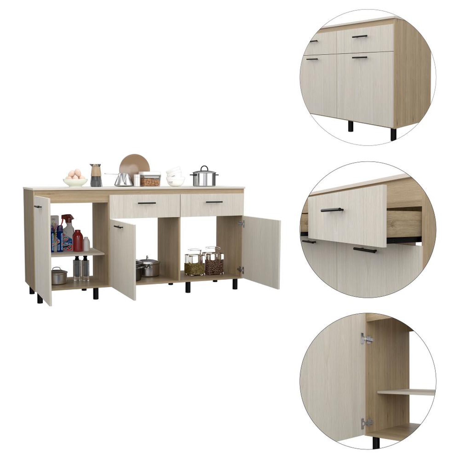 Modulo Inferior Tuhome Gante / 3 Puertas / 2 Cajones image number 11.0