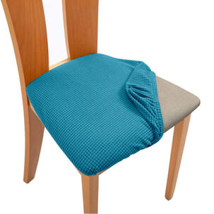 Pack De 6 Fundas Para Asiento Elasticadas Para Sillas Tella Cuadrille Color Turquesa