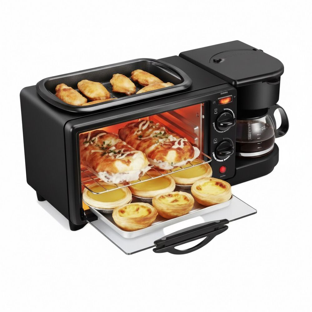 M&aacute;quina Para Hacer Desayuno 3 En 1 Horno Cafetera Sarten image number 5.0