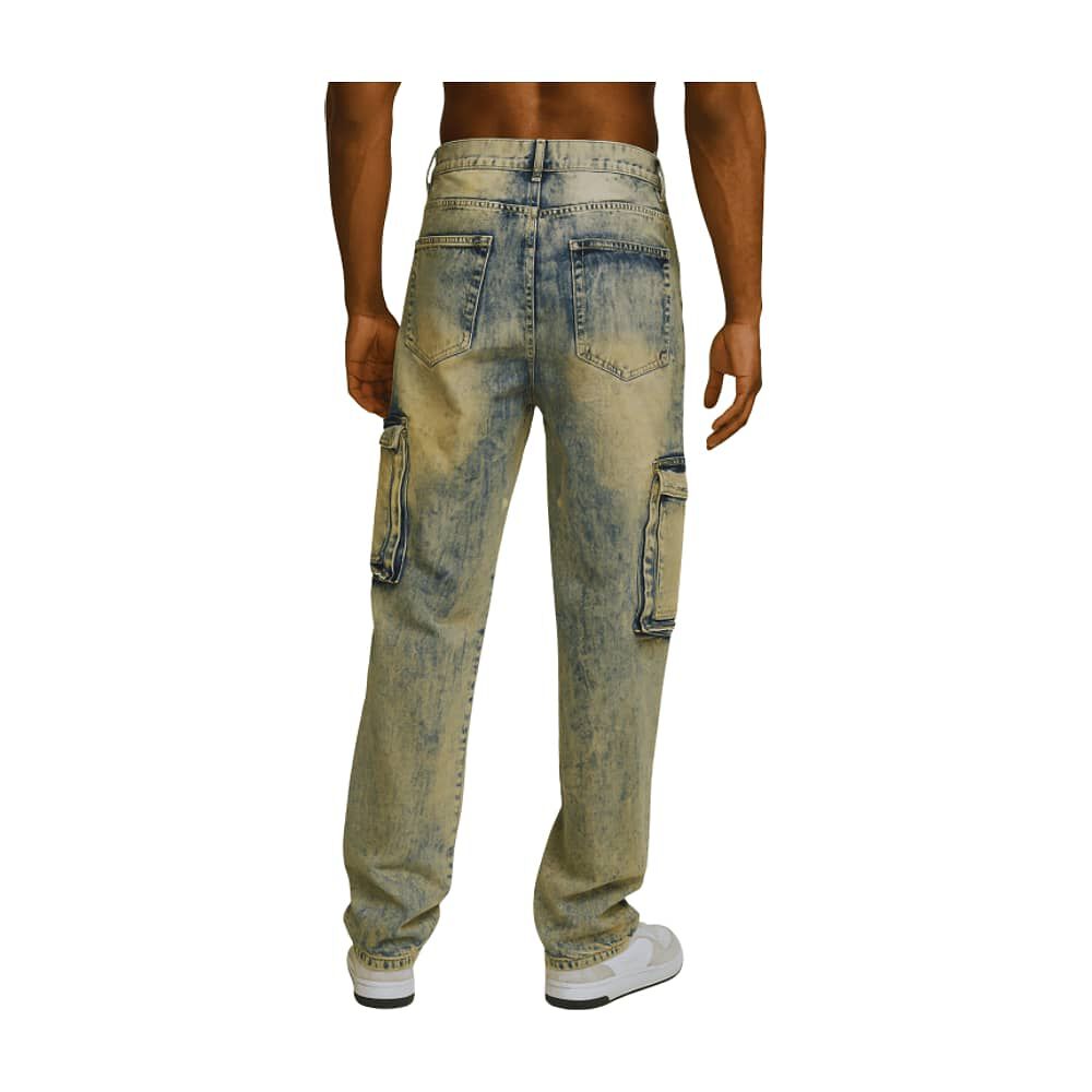 Pantalon Cargo Acid Wash Hombre Spain image number 2.0