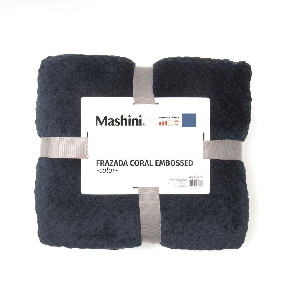 Frazada Coral Embossed 2 Plazas Marengo image number 2.0