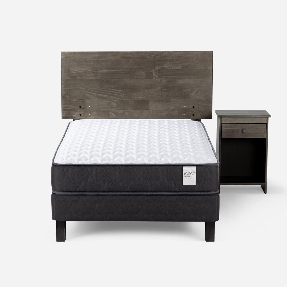Cama Europea Rosen Wave / 1.5 Plazas / Base Normal + Set De Maderas Tabor Grafito image number 2.0