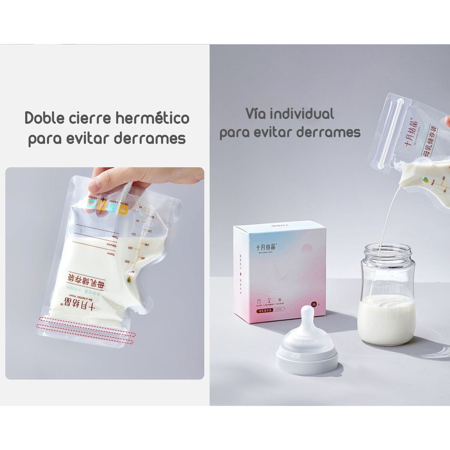 Bolsa Para Leche Maternal 108 Unidades Y 1 Plum&oacute;n Lubabycas image number 1.0