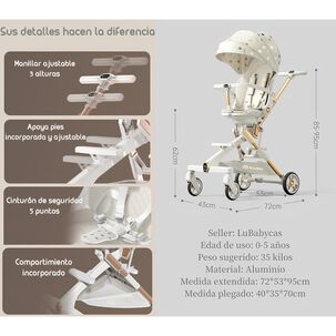 Coche De Paseo 360&deg; Con Mesita Lubabycas Rosado