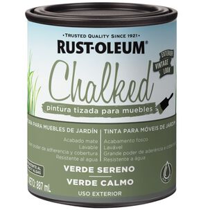 Pintura Chalked Tizada Exterior Base Agua 877ml Verde Sereno - Rust Oleum