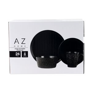 Juego De Vajilla Azhome Turmalina / 24 Piezas / 6 Personas