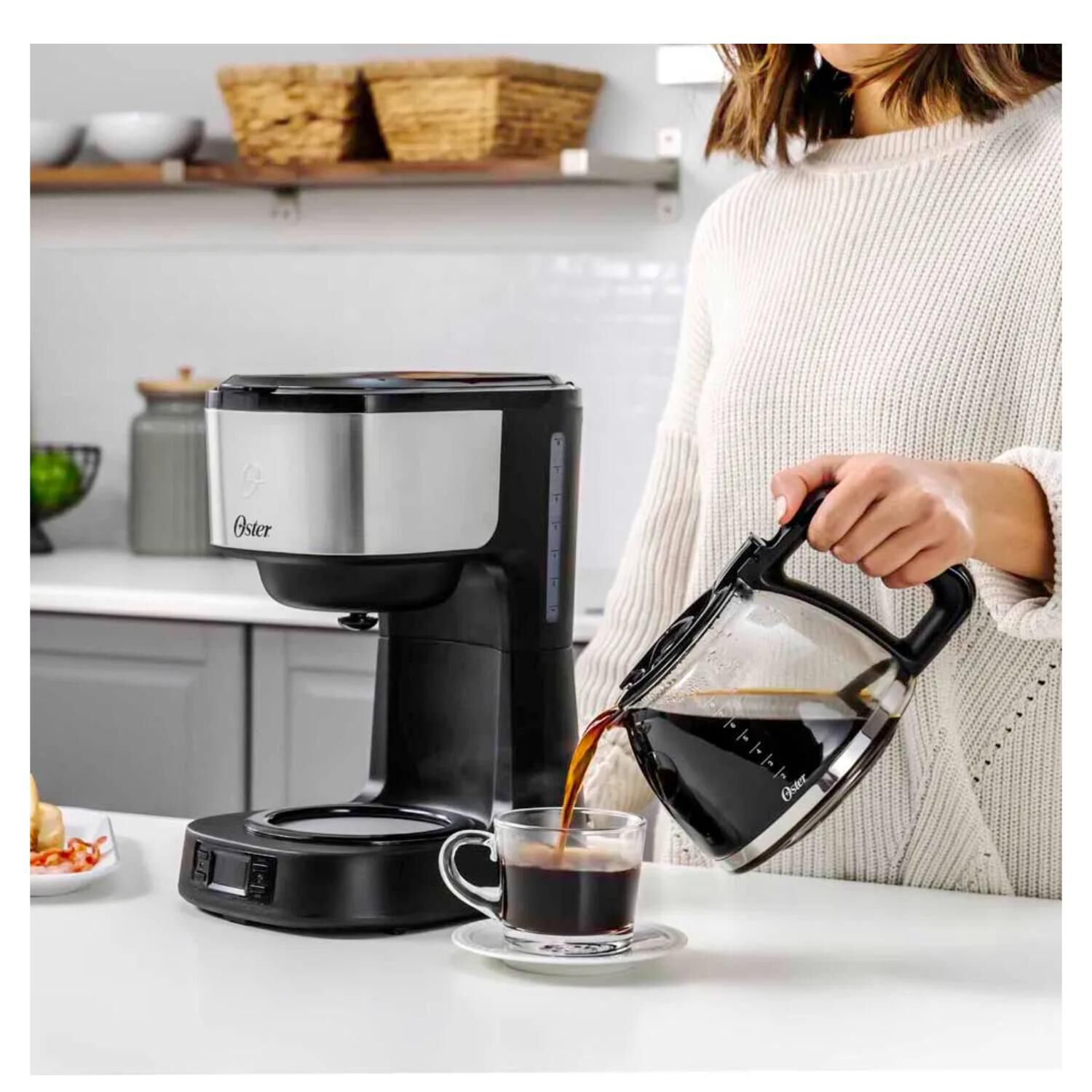 Cafetera Electrica 8 Tazas 800w Programable Bvstdc10ss Oster image number 1.0