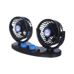 Ventilador Auto Doble Cabezal Para Auto 4" 12v Con Rotacion