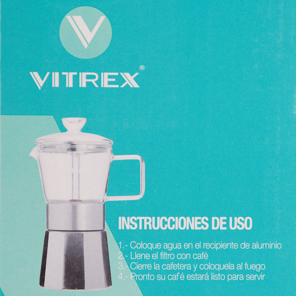 Cafetera Italiana Aluminio Vitrex Crystal 6 Tazas image number 2.0