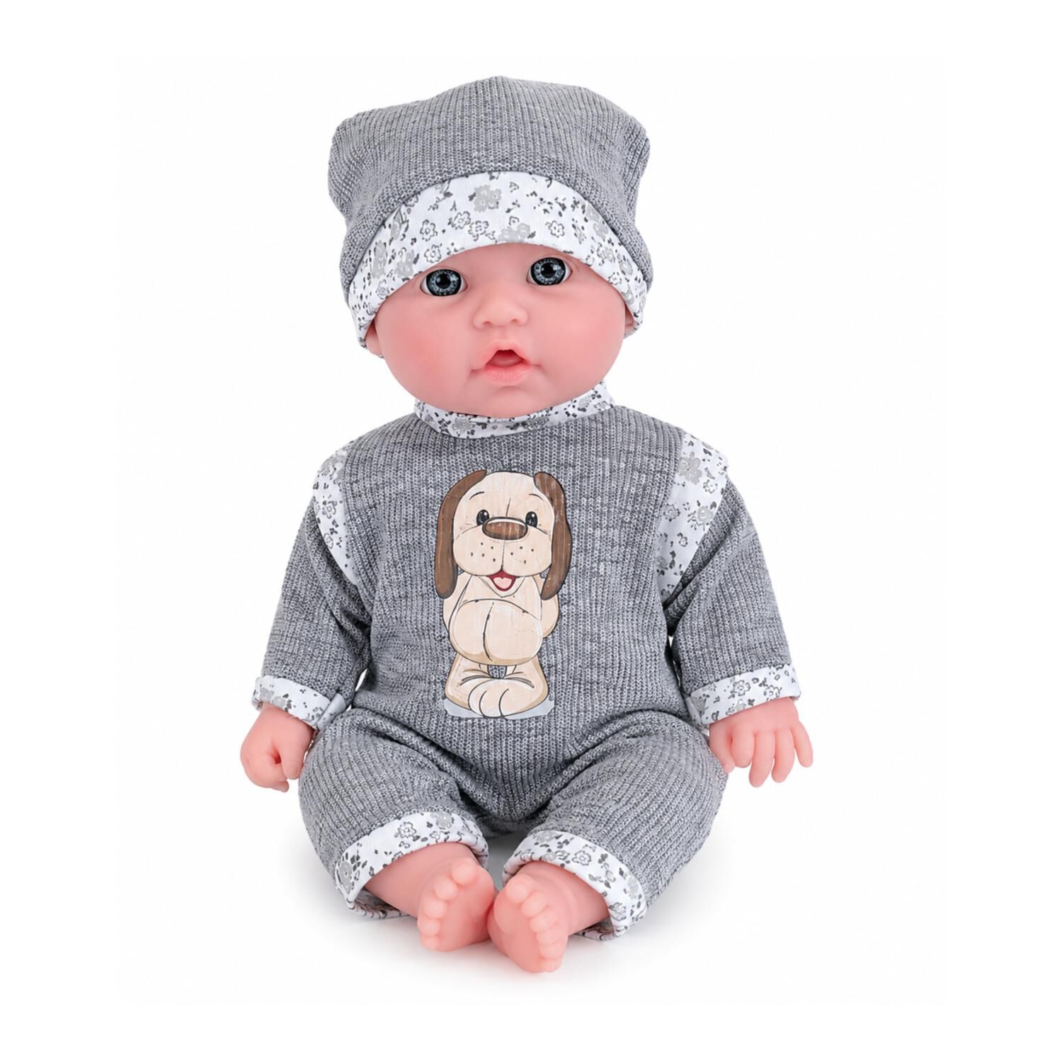 Juguete Mu&ntilde;eca Bebe 35cm Con Accesorios Gris Infantil image number 1.0