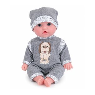 Juguete Mu&ntilde;eca Bebe 35cm Con Accesorios Gris Infantil