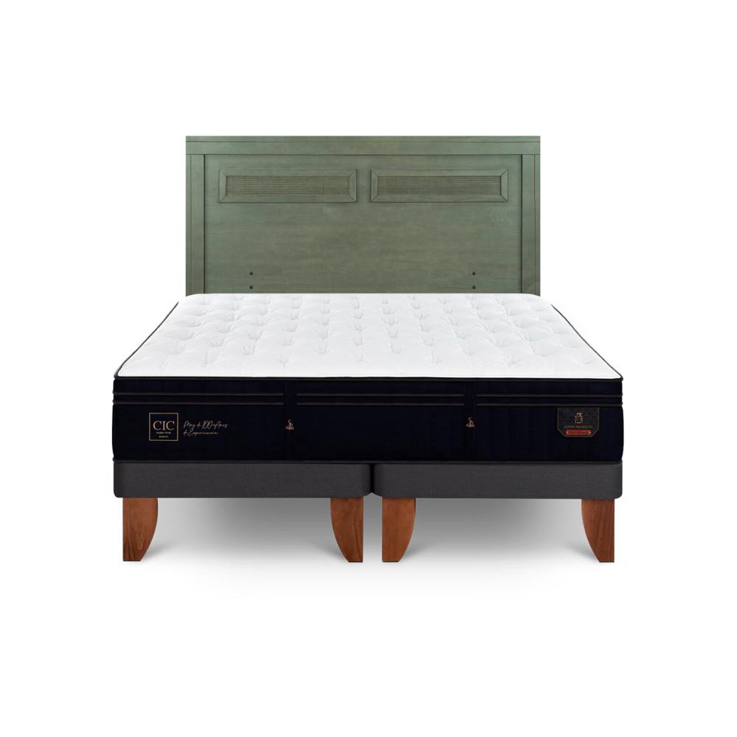 Cama Europea Cic Linea Premium / 2 Plazas / Base Dividida + Respaldo image number 0.0