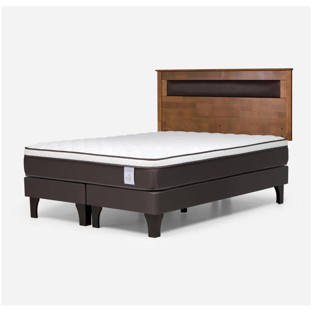 Cama Europea Rosen New Style 4 Plus / 2 Plazas / Base Dividida + Respaldo Ferrara image number 1.0