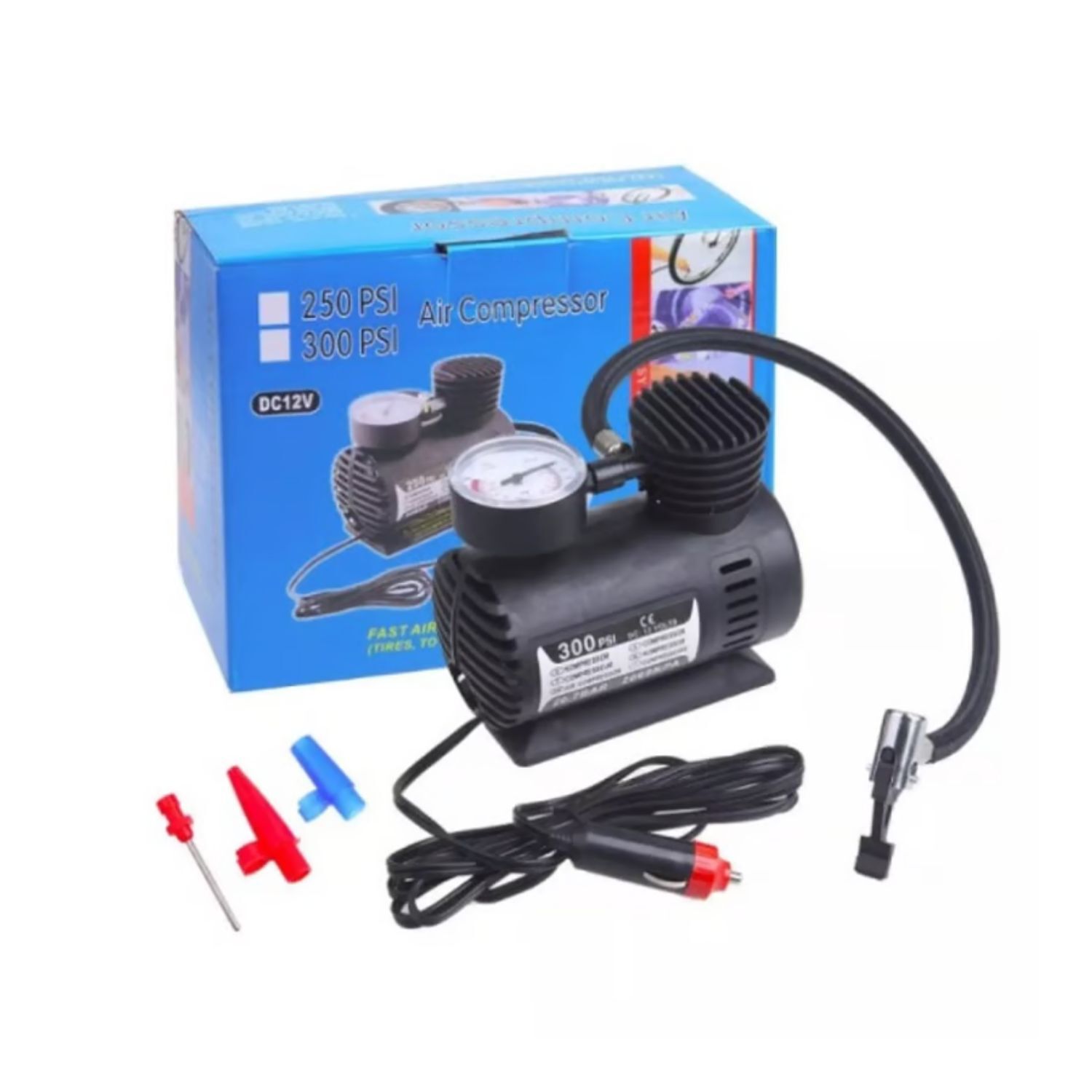 Air Compresor Dc12v 14cm Compacto Port&aacute;til Negro 12v image number 0.0