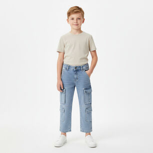 Pantalon Jeans Ni&ntilde;o Cargo Urbano Con Bolsillos Funcionales