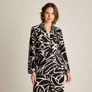 Blazer Bolsillos Parche Cuello Solapa Mujer Lorenzo Di Pontti