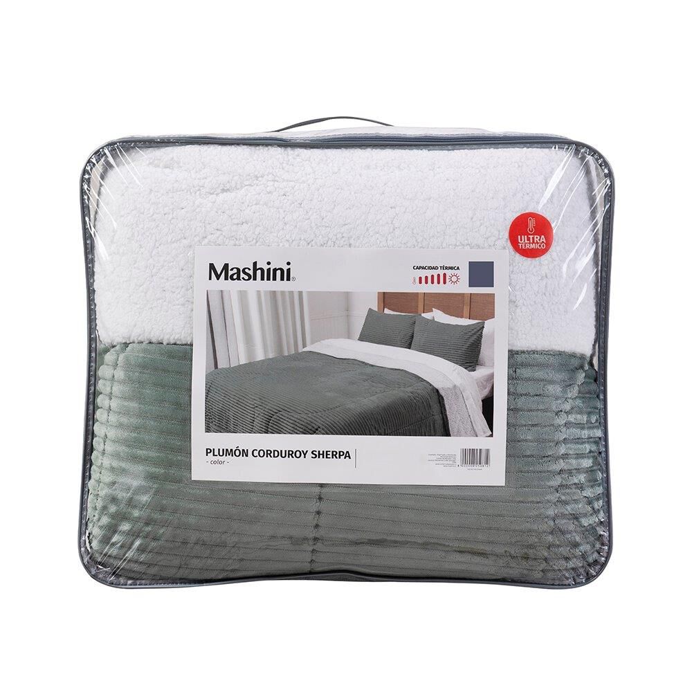 Plumon Corduroy Coral Sherpa King Verde image number 4.0