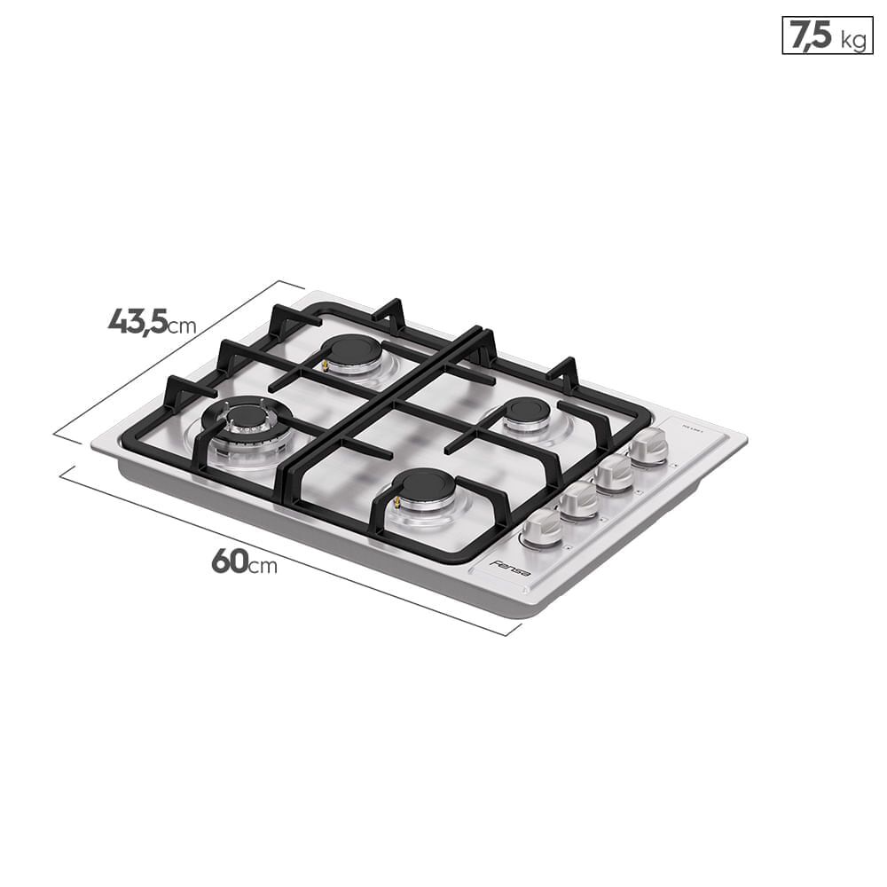 Encimera A Gas 4 Platos Encendido El&eacute;ctrico Fce 4.3hf Inox image number 1.0