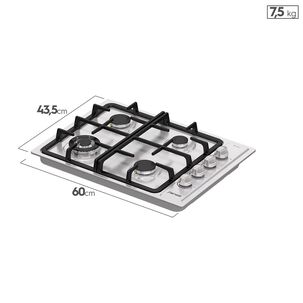 Encimera A Gas 4 Platos Encendido El&eacute;ctrico Fce 4.3hf Inox