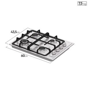 Encimera A Gas 4 Platos Encendido El&eacute;ctrico Fce 4.3hf Inox
