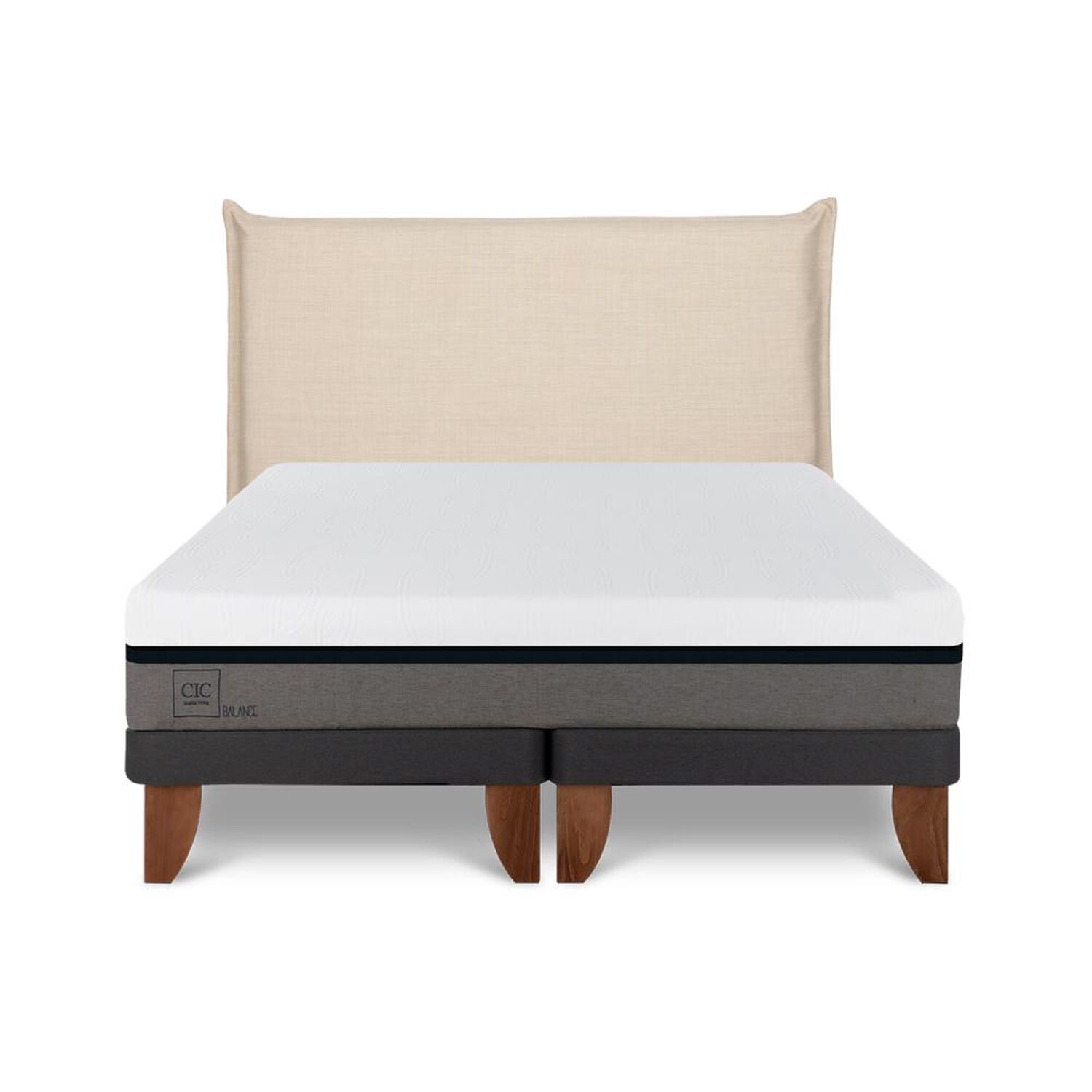 Cama Europea Cic Balance / 2 Plazas / Base Dividida + Respaldo image number 0.0