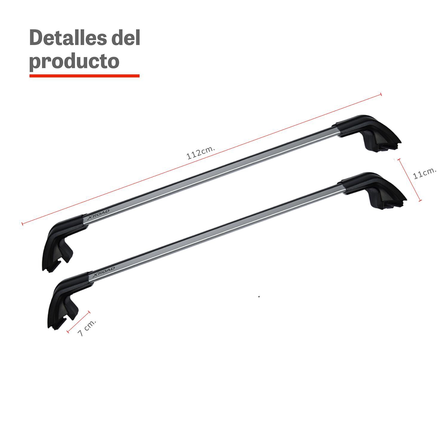 Barras Portaequipaje De Aluminio Para Techo Xroad image number 3.0
