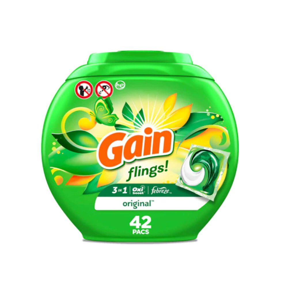 Detergente De Ropa Concentrado Capsulas Flings Original 42 Pods - Gain image number 0.0