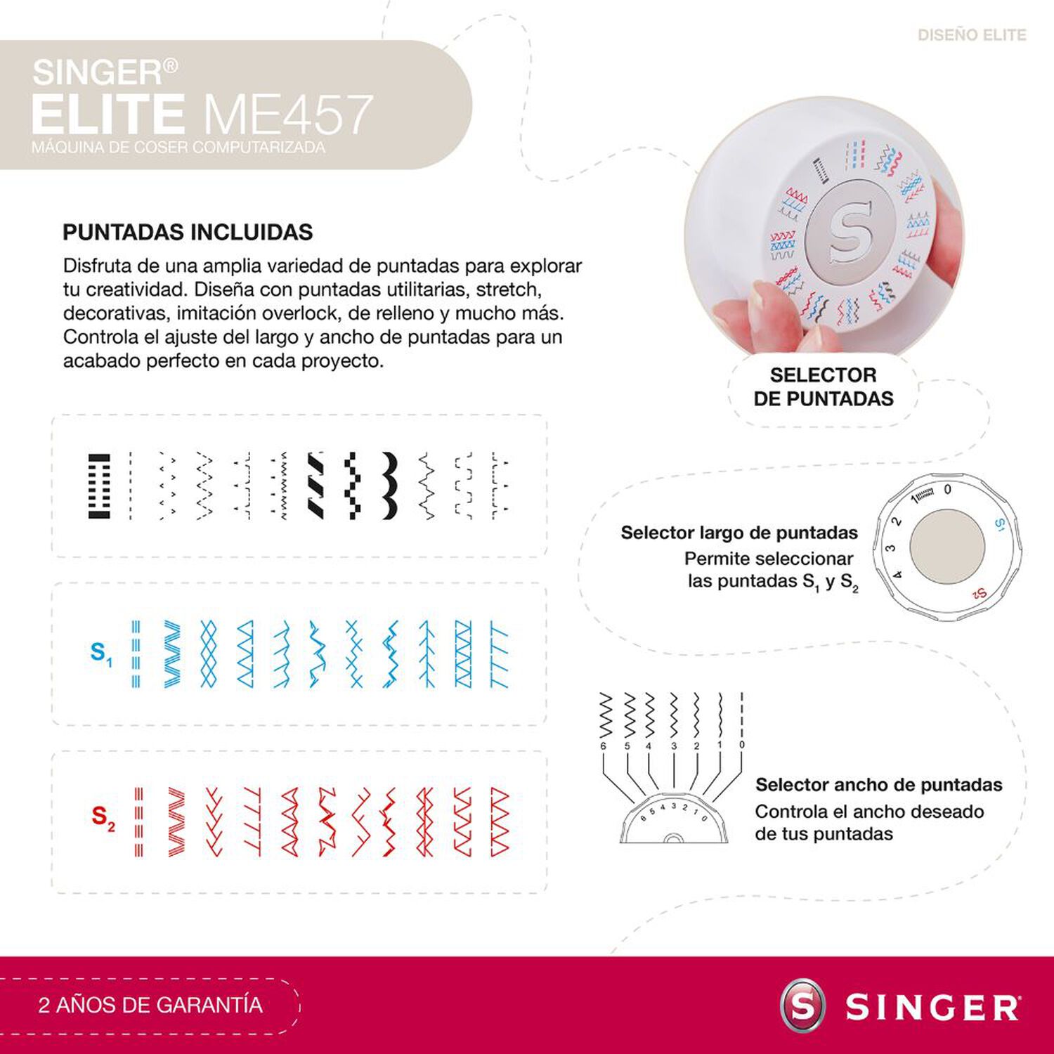 M&aacute;quina De Coser Singer Elite Me457 image number 2.0
