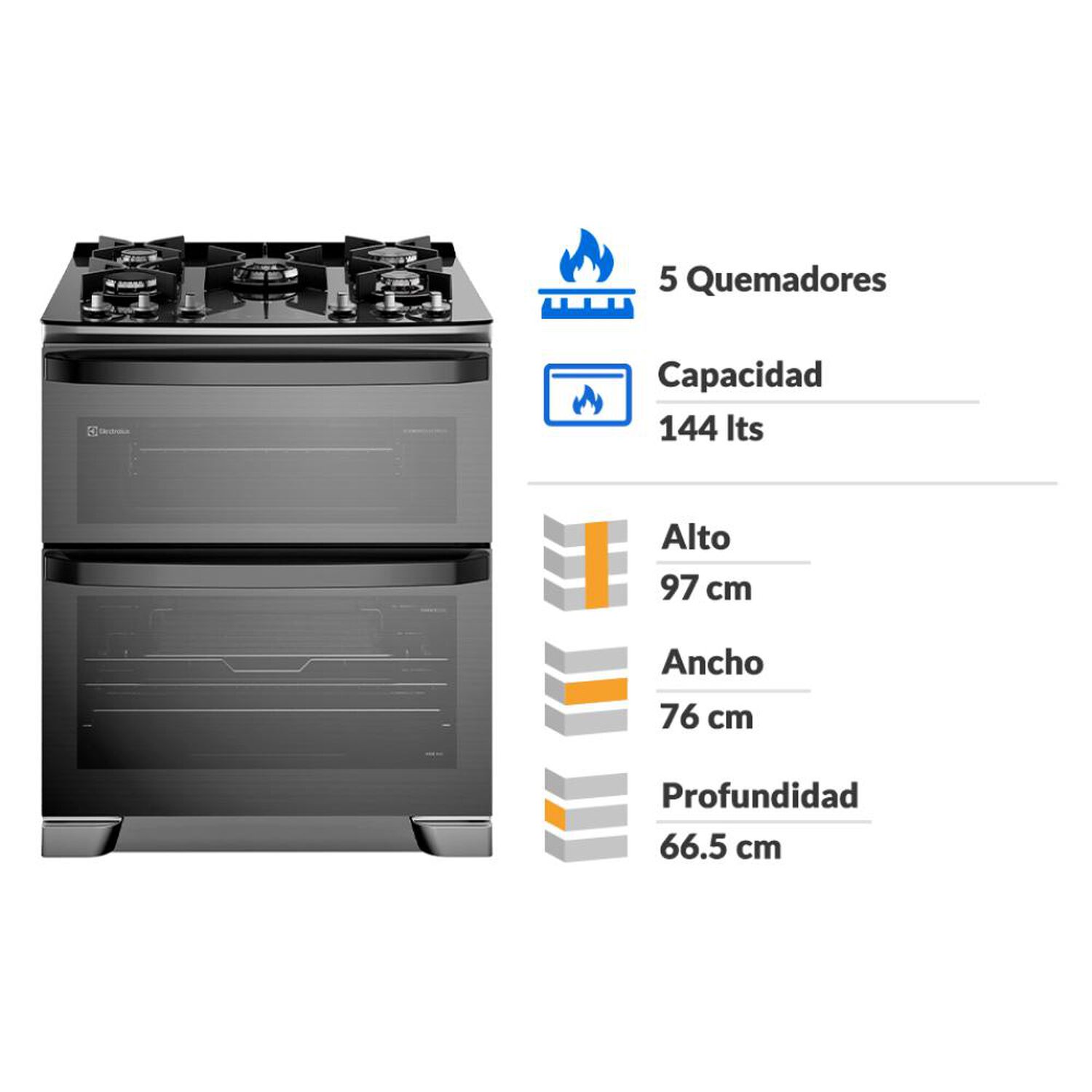 Cocina A Gas Electrolux F5ead 5 Quemadores image number 1.0