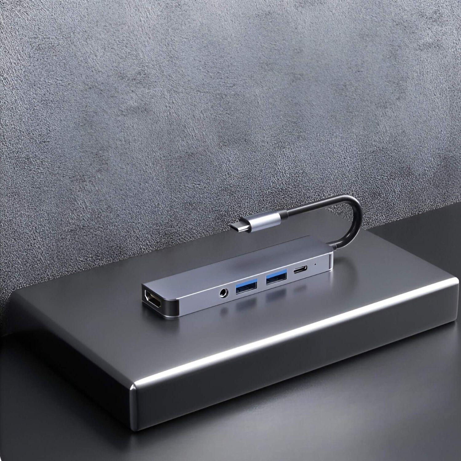 Adaptador Hub Usb-c Multipuertos 5 En 1 (hdmi, Jack, Usb, Usb C) image number 4.0