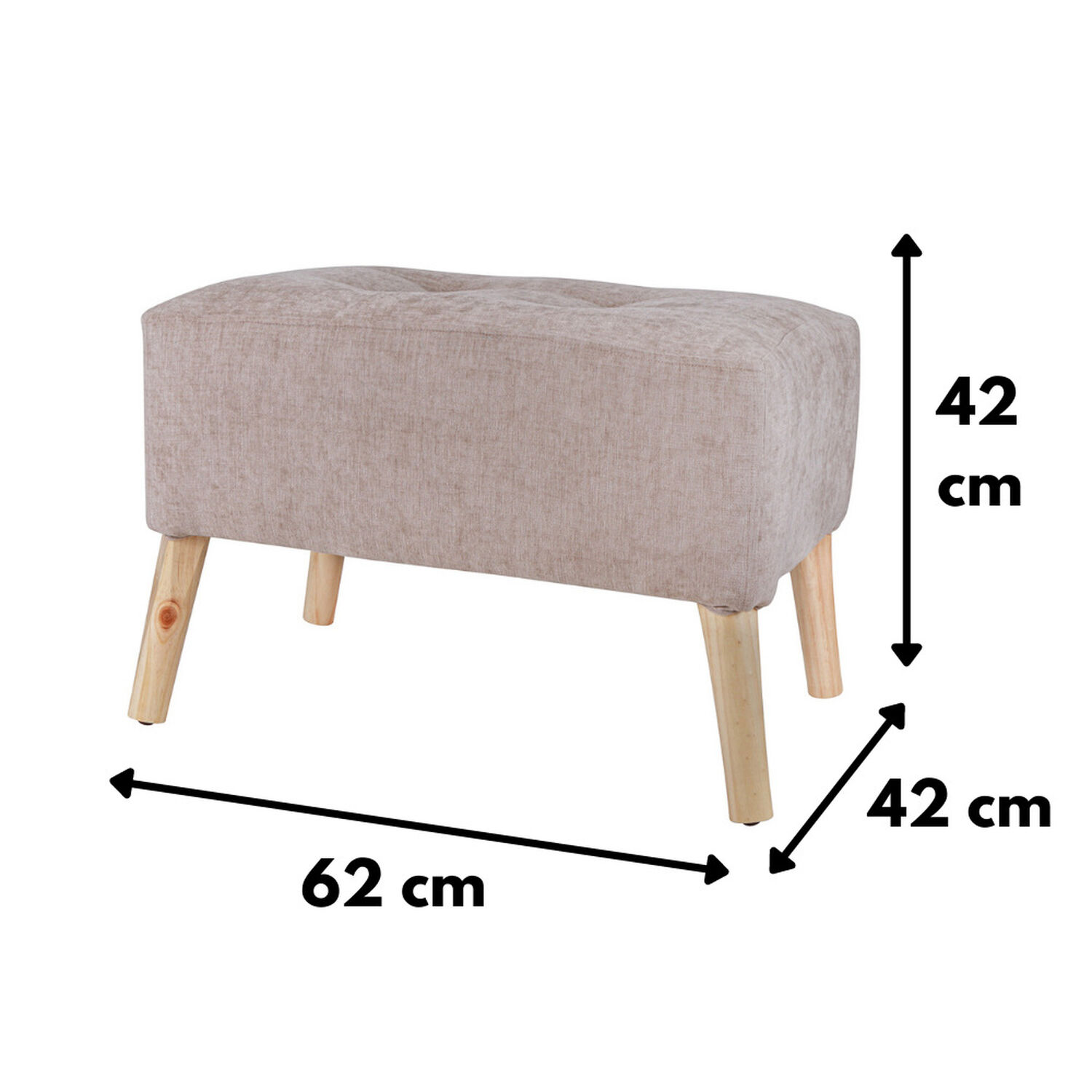 Pouf Petrum Beige Altea 62x42x42 Cm M&aacute;xima Design image number 4.0