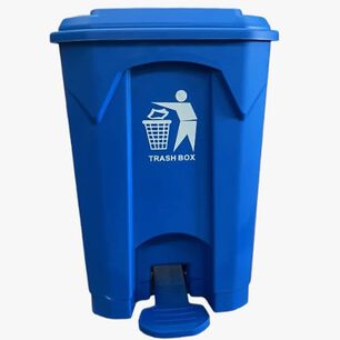 Basurero Tacho Contenedor De Basura 50 Litros Con Pedal Azul