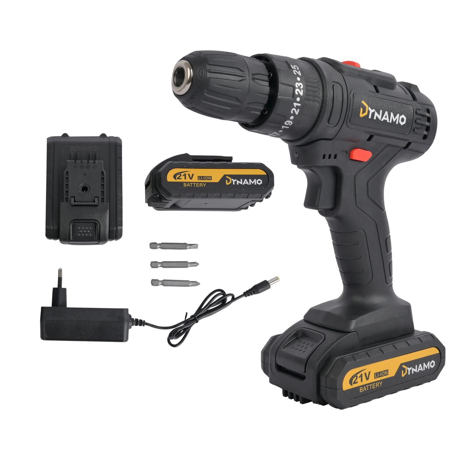Kit Taladro Destornillador Inal&aacute;mbrico Dynamo 21v 2 Bater&iacute;as image number 0.0