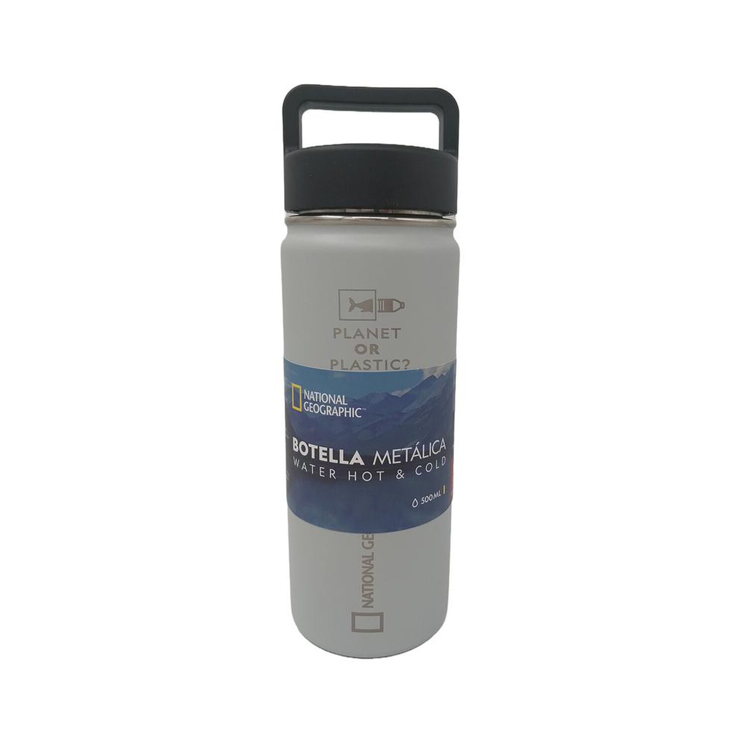 Botella Met&aacute;lica National Geographic 500ml Gris image number 3.0
