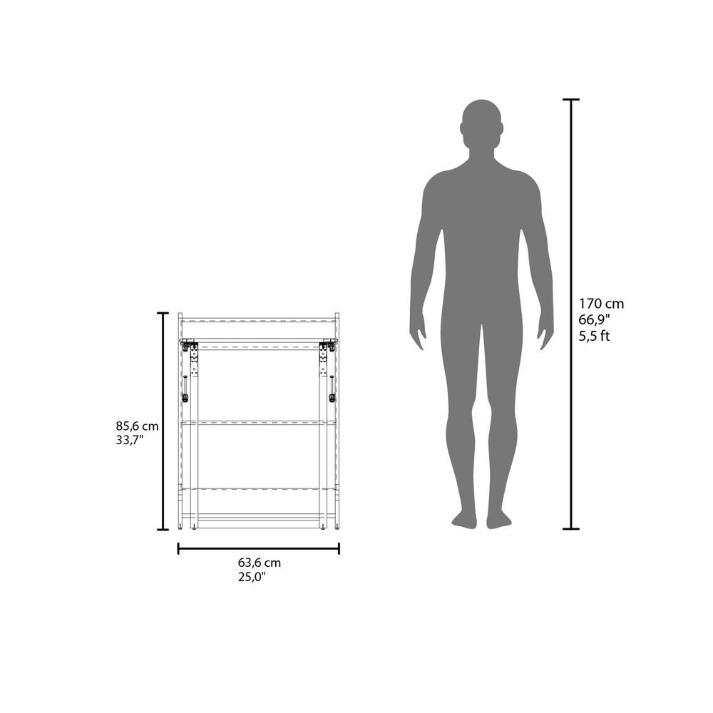 Escritorio Plegable 85,6x101x63x6 Cm Negro image number 8.0