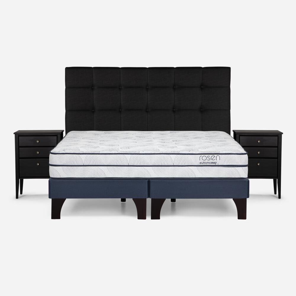 Cama Europea Rosen Autonomy / Super King / Base Dividida + Set De Maderas Issey Grafito image number 0.0