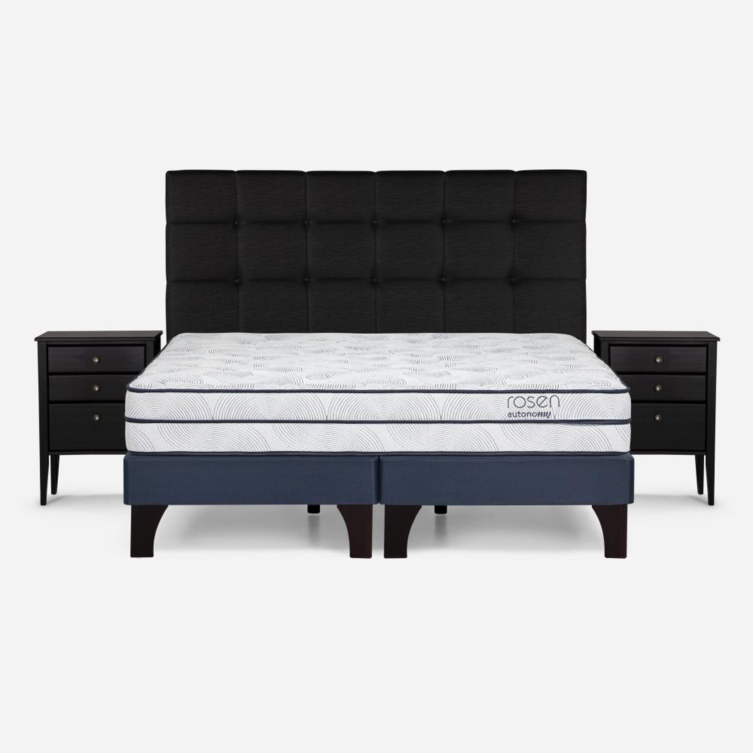 Cama Europea Rosen Autonomy / Super King / Base Dividida + Set De Maderas Issey Grafito image number 0.0