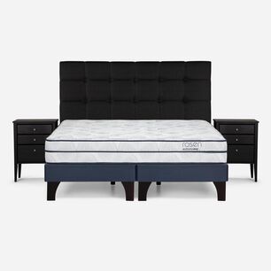 Cama Europea Rosen Autonomy / Super King / Base Dividida + Set De Maderas Issey Grafito