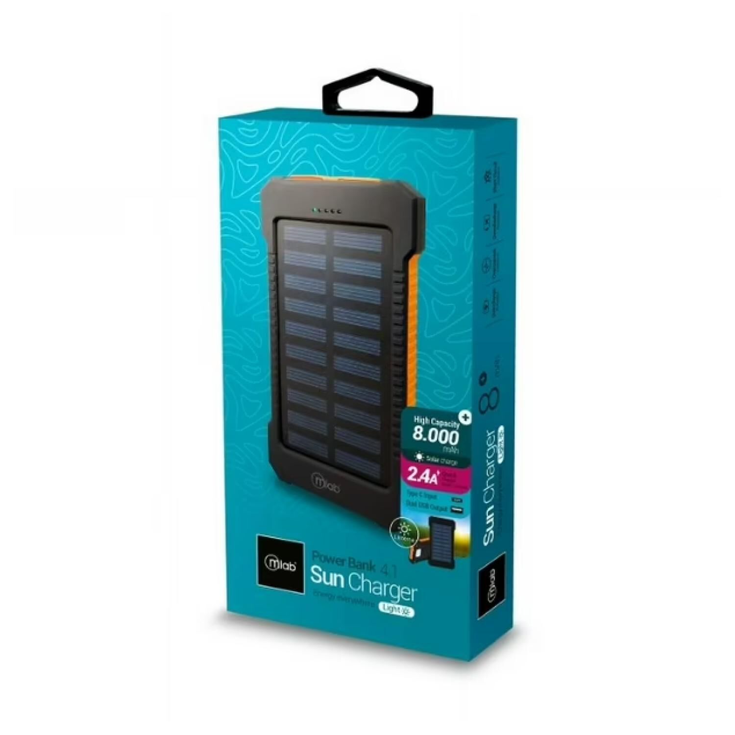 Powerbank Cargador Portatil 8000mah Solar 2.4a image number 2.0