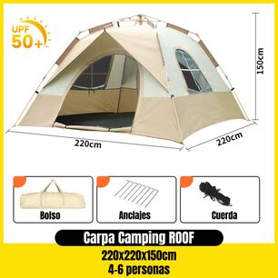 Carpa Camping Autom&aacute;tica 6 Personas Con Accesorios Roof Caf&eacute;