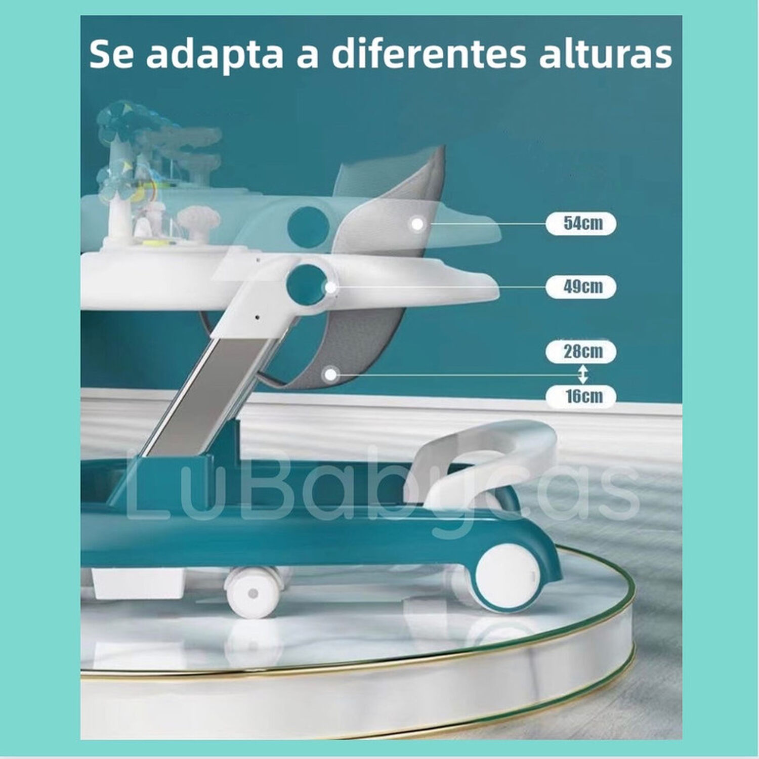 Andador Caminador Multifuncional 4 En 1 Lubabycas Gris image number 7.0