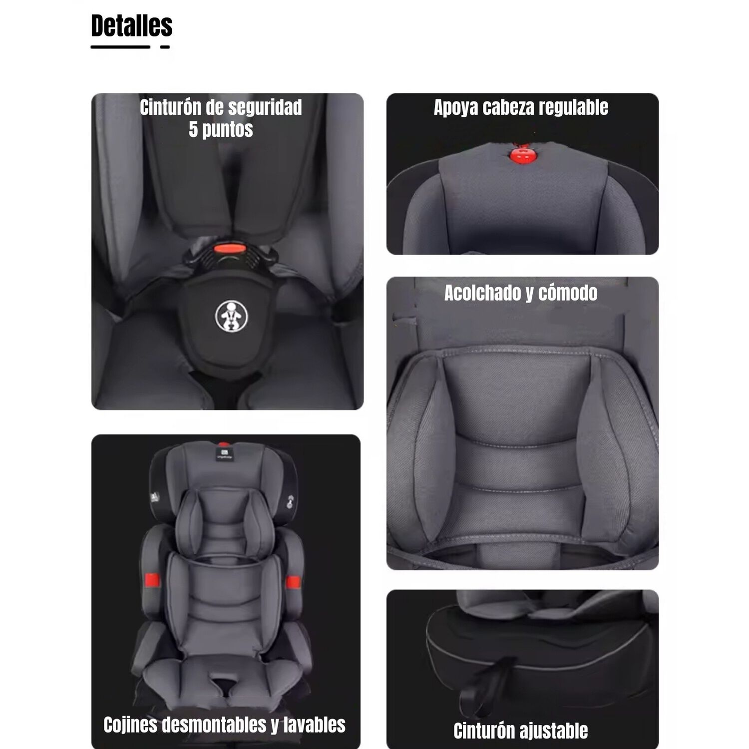 Silla De Auto Butaca 9-36kg 12 A&ntilde;os Gris We05 Lubabycas image number 2.0