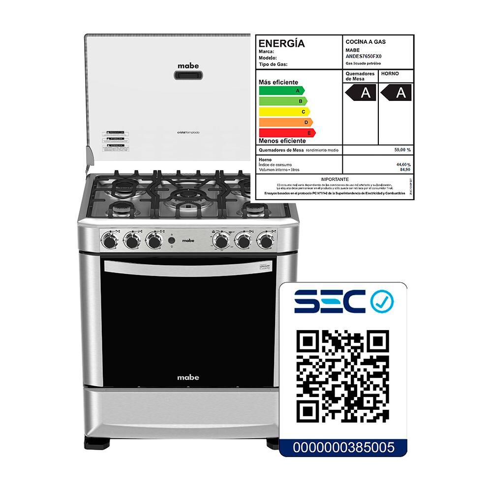 Cocina A Gas Mabe ANDES 7650FX0 / 5 Quemadores image number 5.0