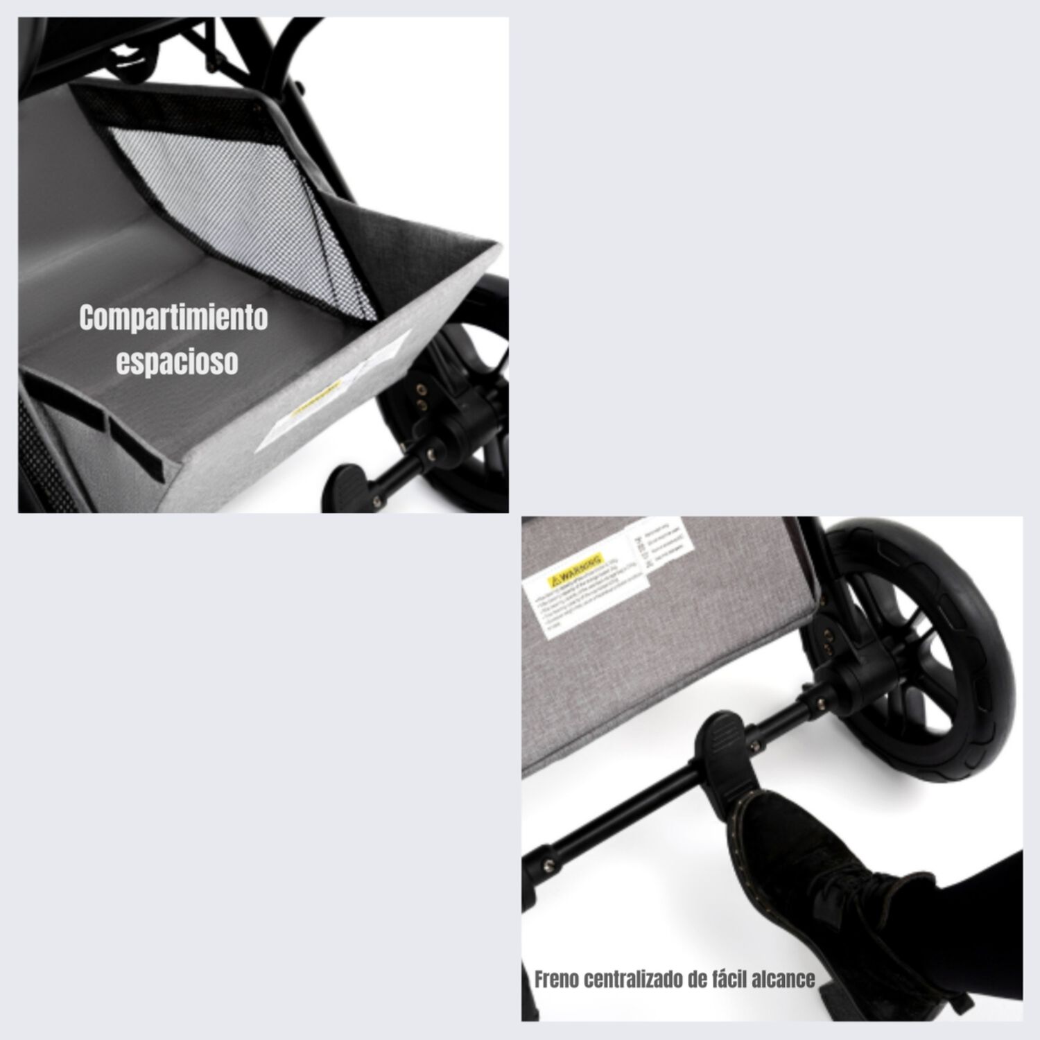 Coche De Paseo Con Cubre Pies Lubabycas Negro image number 4.0