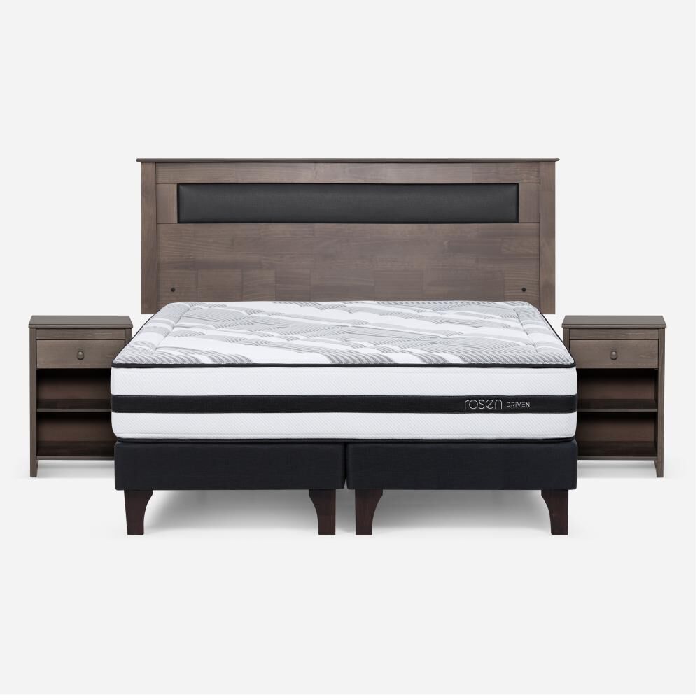 Cama Europea Rosen Driven / 2 Plazas / Base Dividida + Set De Maderas image number 0.0