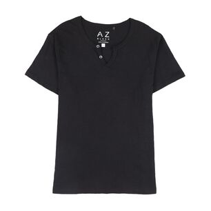 Polera Manga Corta Slim Cuello Redondo Hombre Az Black