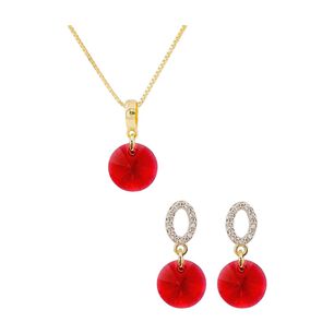 Conjunto Madrid Gold Cristales Genuinos Scarlet
