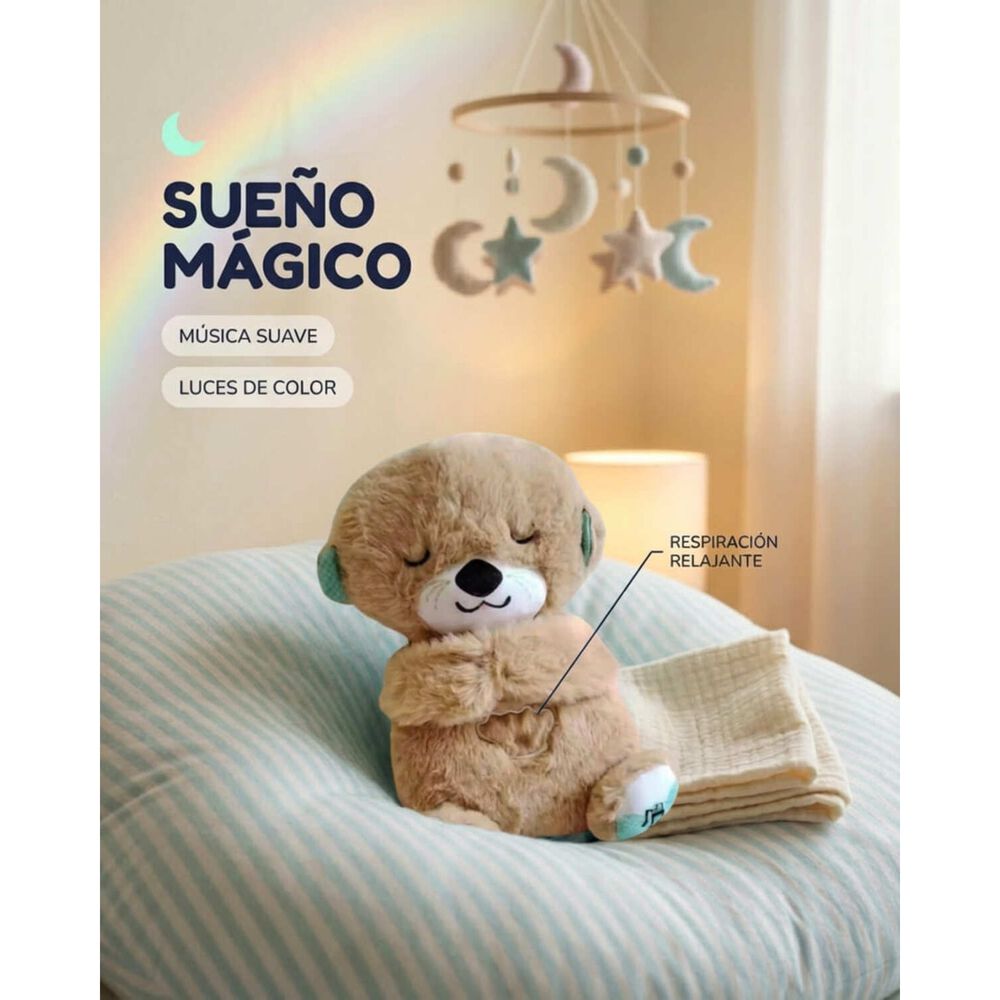 Peluche Nutria Respiraci&oacute;n Relajante Musical Con Luces Bebe image number 32.0