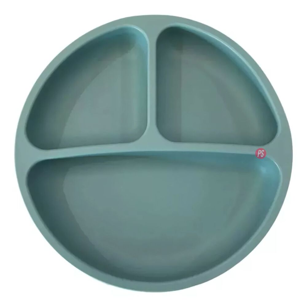 Plato Silicona Bebe Kido Ventosa Y 3 Divisiones Colores - Ps image number 1.0