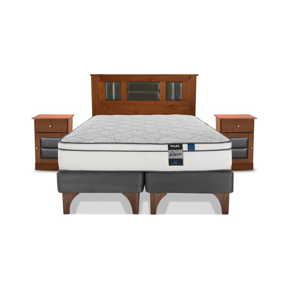 Cama Europea Flex Valencia / 2 Plazas / Base Dividida + Set De Maderas image number 0.0